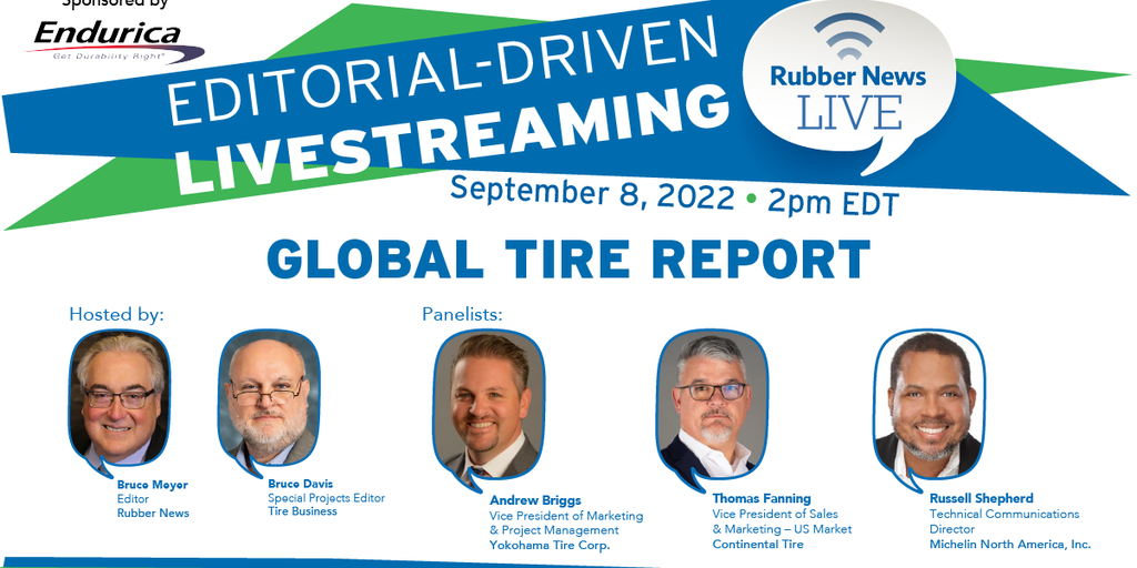 Rubber News Global Tire webcast set for Sept. 8 at 2 p.m Eastern - Vimarsana News