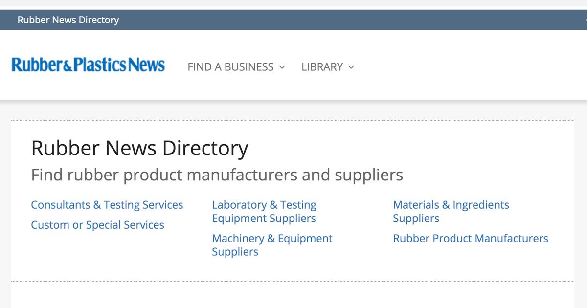 Rubber & Plastics News launches improved Rubber News Directory in
