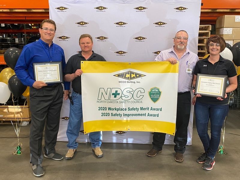 WCCO Belting receives safety awards from North Dakota Safety Council - Vimarsana News